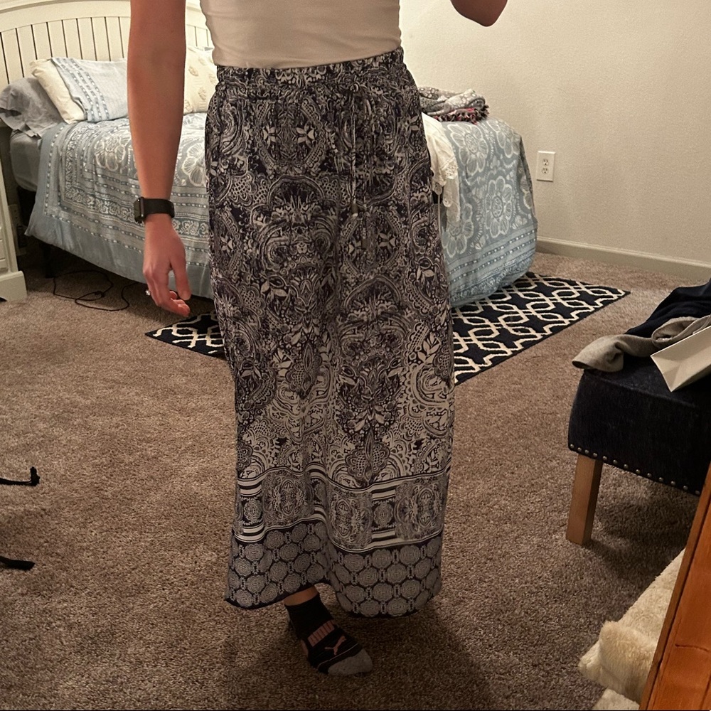 Blue Printed Maxi Dress
